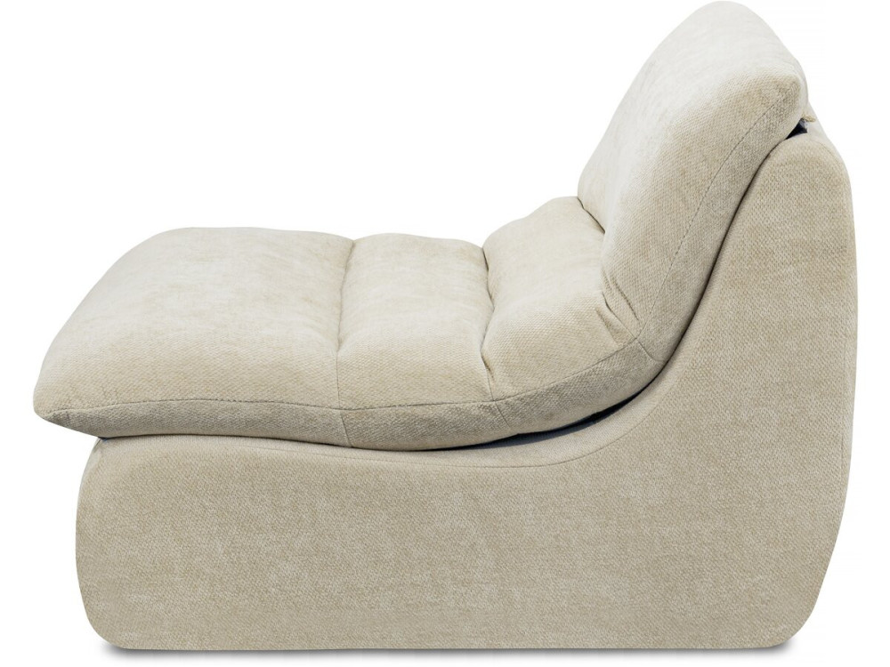 Chaise longue "Candela" em tecido texturado - 81 x 96 x 75 cm - Bege