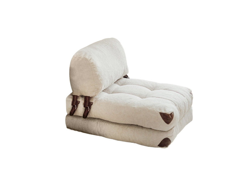 Cadeirão-cama em tecido "Fold" - 80 x 60 x 70 cm - Creme