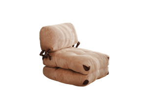 Cadeirão-cama em tecido "Fold" - 80 x 60 x 70 cm - Castanho