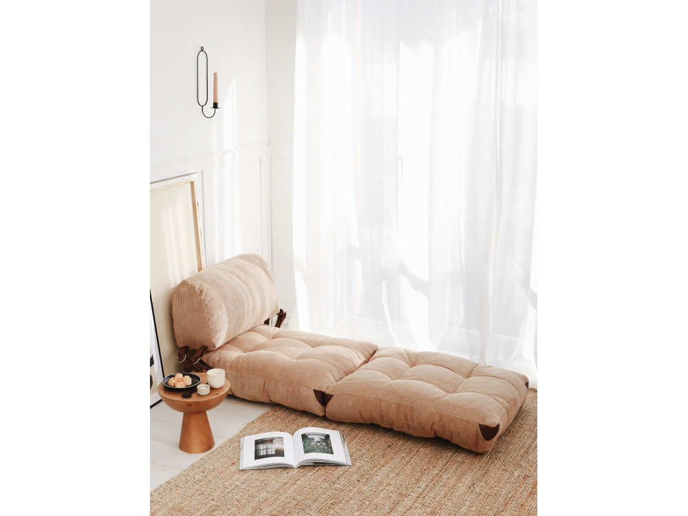 Cadeirão-cama em tecido "Fold" - 80 x 60 x 70 cm - Castanho
