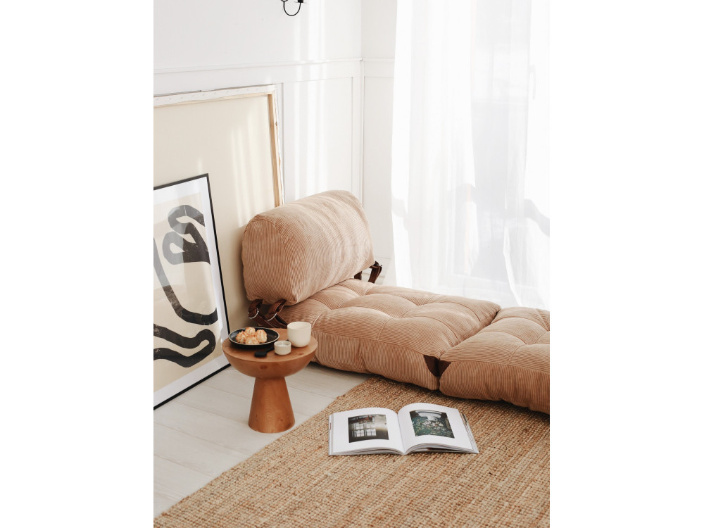 Cadeirão-cama em tecido "Fold" - 80 x 60 x 70 cm - Castanho