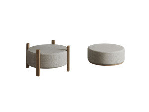 Pufe de madeira "Clone" - 47 x 48 x 45 cm - Bege