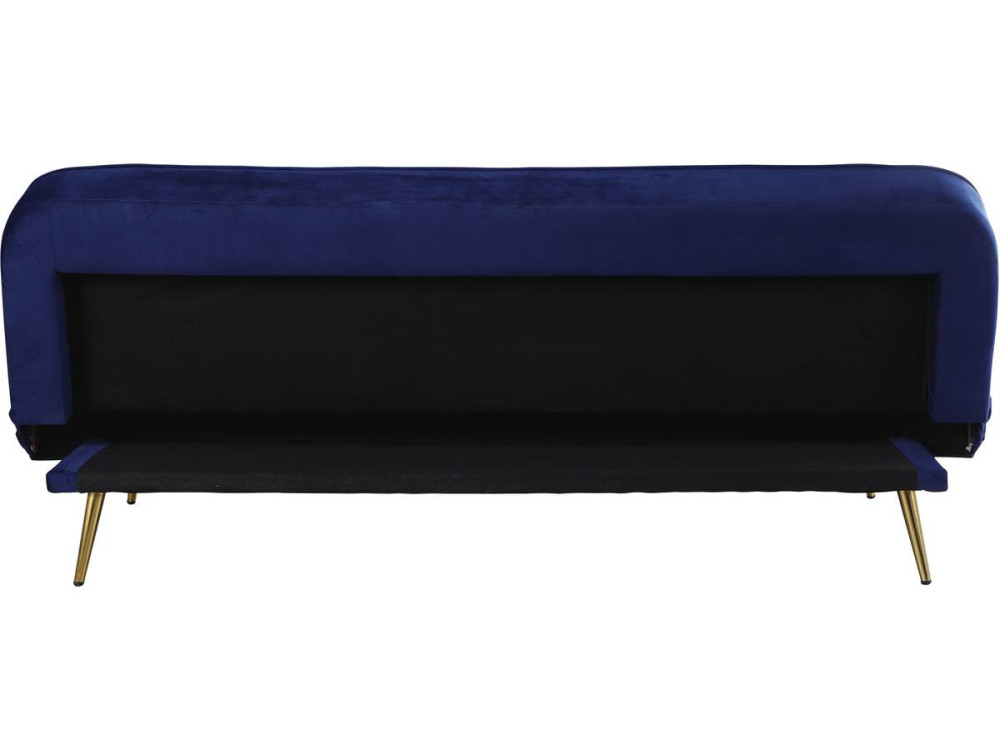 Sofá de veludo Clic Clac "James" - 180 x 83 x 75 cm - 3 lugares - Azul escuro