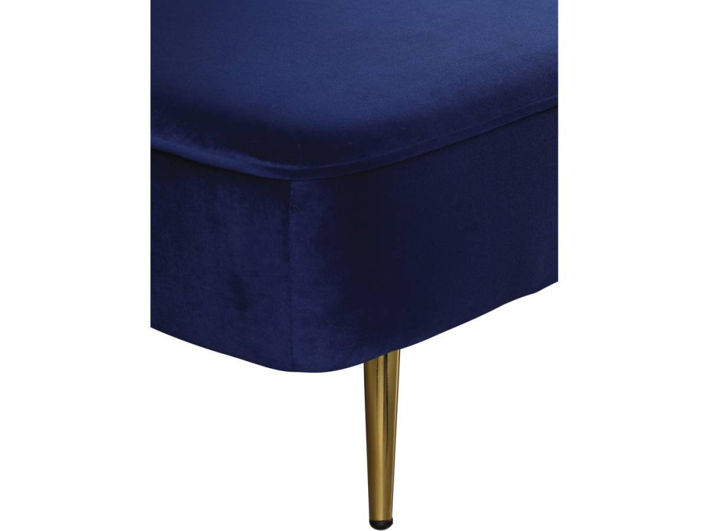 Sofá de veludo Clic Clac "James" - 180 x 83 x 75 cm - 3 lugares - Azul escuro