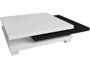 Mesa de centro "Elena" - 80 x 80 x 32 cm - Branco / Preto