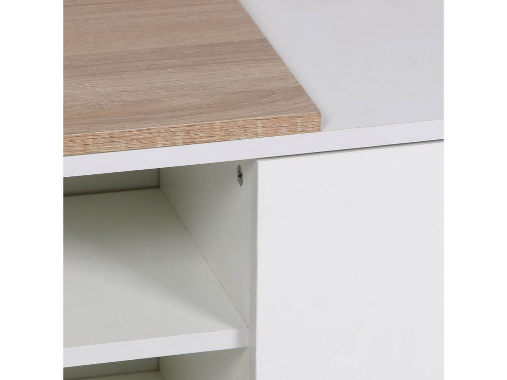 Mesa de centro "Melinda" - Branco/Carvalho