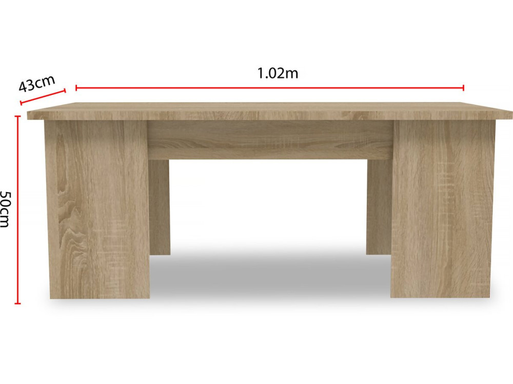 Mesa de centro "Diana" - 102 x 50 x 43 cm - Carvalho