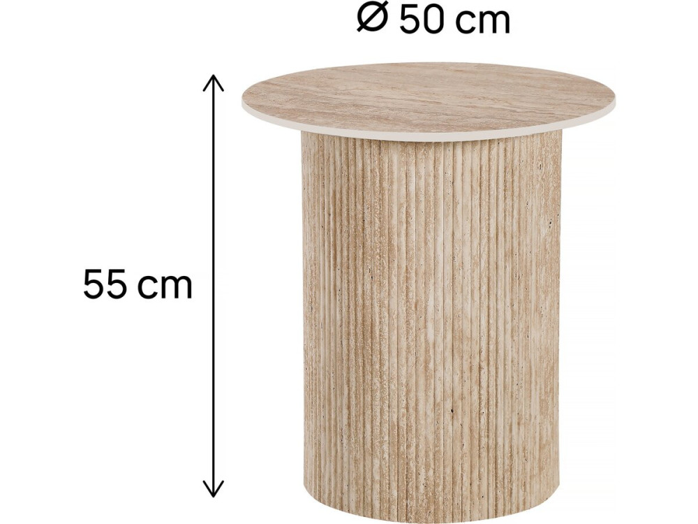 Mesa de apoio, mesa de apoio, mesa de cabeceira em cerâmica "Eclat" - 50 x 50 cm - Castanho