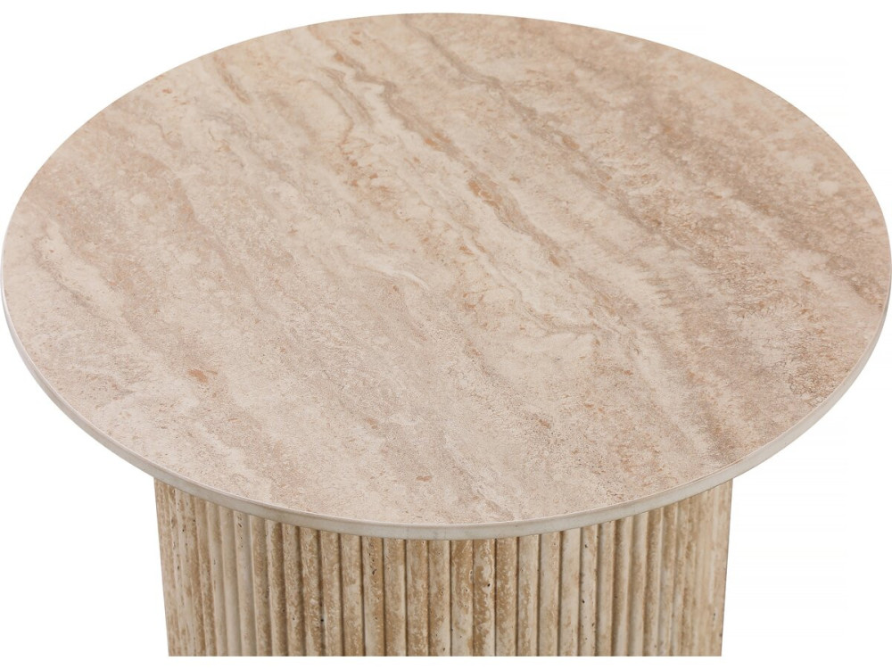 Mesa de apoio, mesa de apoio, mesa de cabeceira em cerâmica "Eclat" - 50 x 50 cm - Castanho