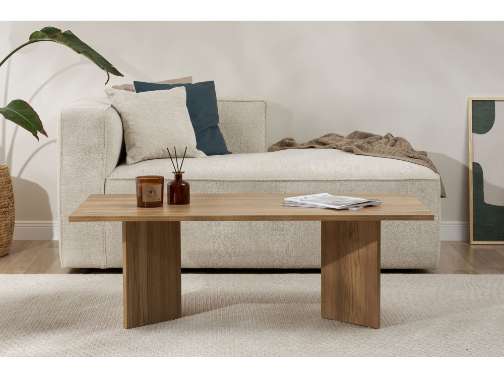 Mesa de centro de madeira "Sabin" - 60 x 119 x 40 cm - Carvalho