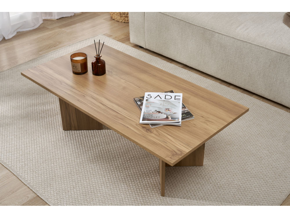 Mesa de centro de madeira "Sabin" - 60 x 119 x 40 cm - Carvalho