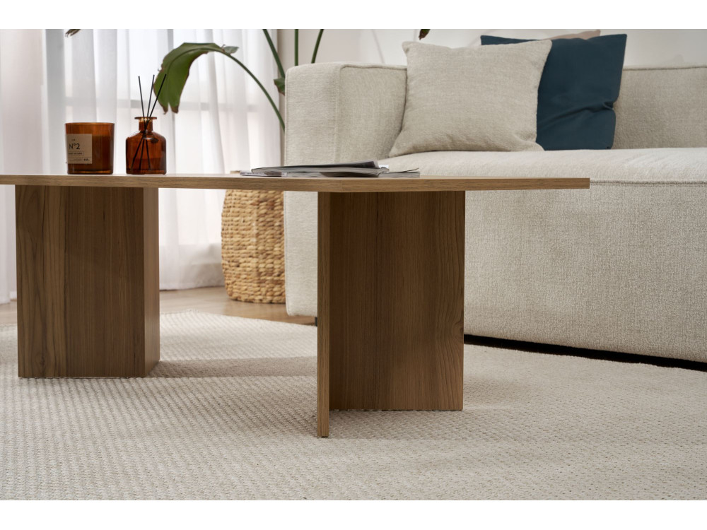 Mesa de centro de madeira "Sabin" - 60 x 119 x 40 cm - Carvalho