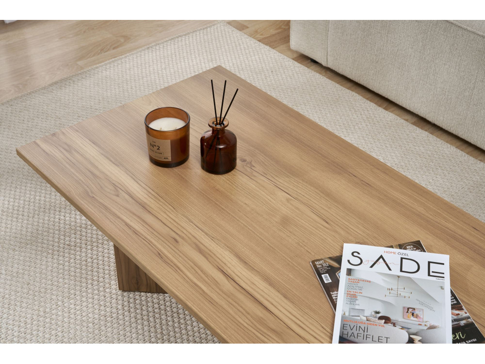Mesa de centro de madeira "Sabin" - 60 x 119 x 40 cm - Carvalho