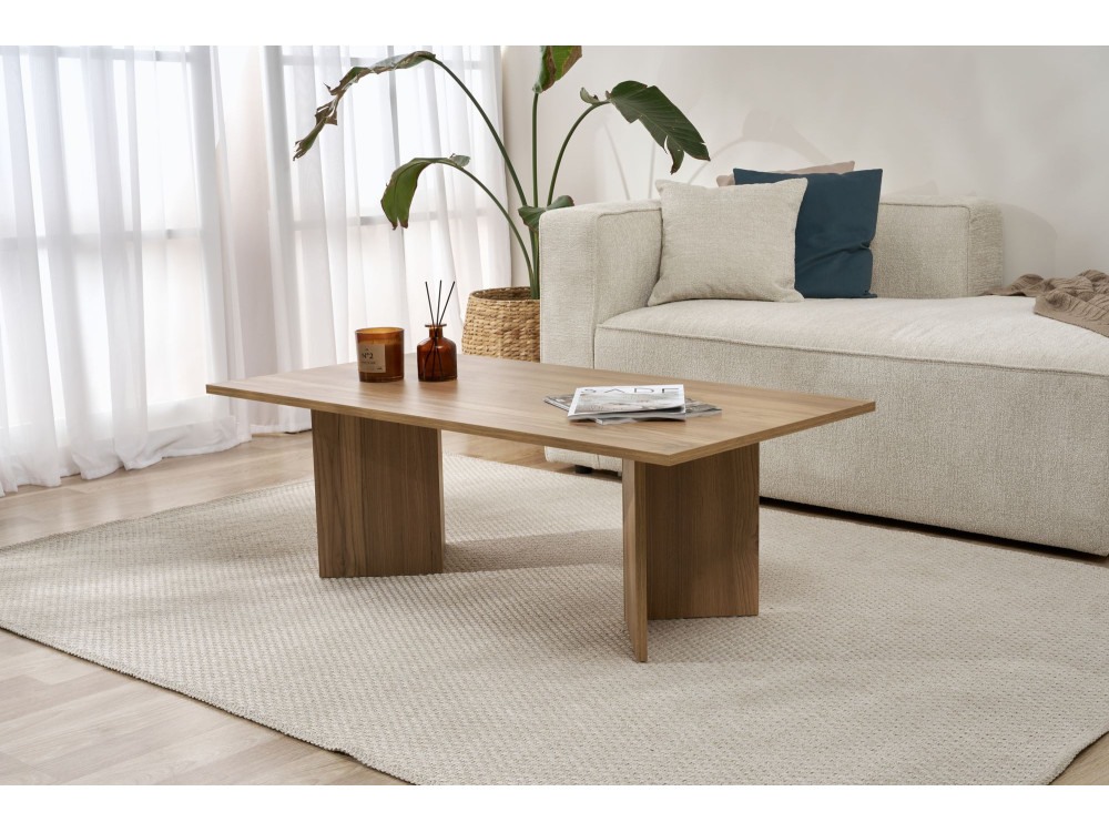 Mesa de centro de madeira "Sabin" - 60 x 119 x 40 cm - Carvalho