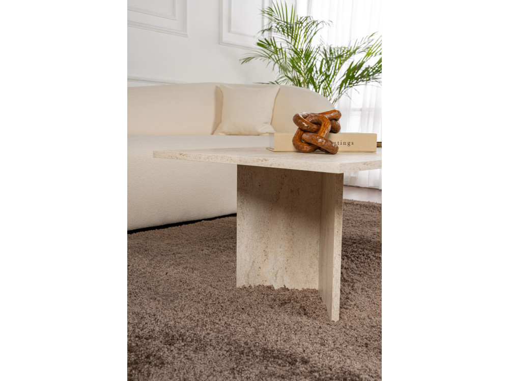 Mesa de centro "Sabin" em madeira - 60 x 119 x 40 cm - Travertino