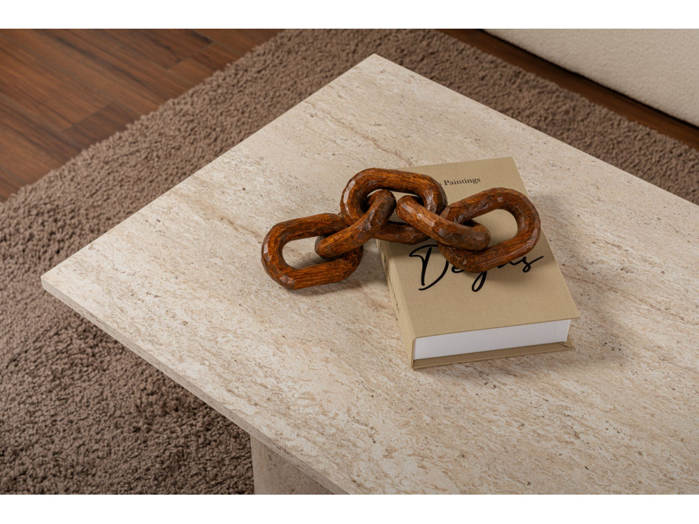 Mesa de centro "Sabin" em madeira - 60 x 119 x 40 cm - Travertino