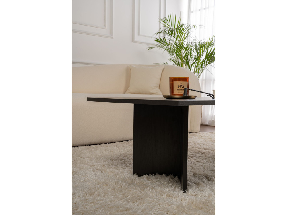 Mesa de centro "Sabin" em madeira - 60 x 119 x 40 cm - Madeira preta