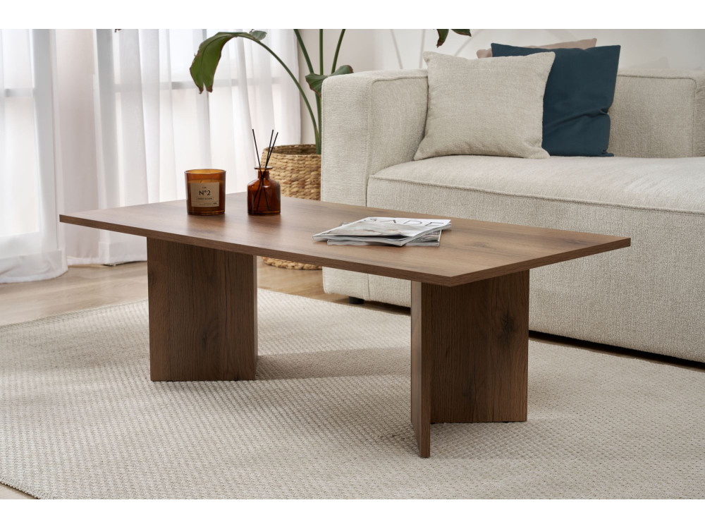 Mesa de centro de madeira "Sabin" - 60 x 119 x 40 cm - Nogueira
