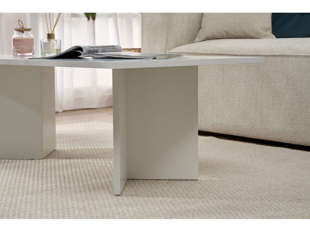Mesa de centro de madeira "Sabin" 119 x 60 x 40 cm - Branco