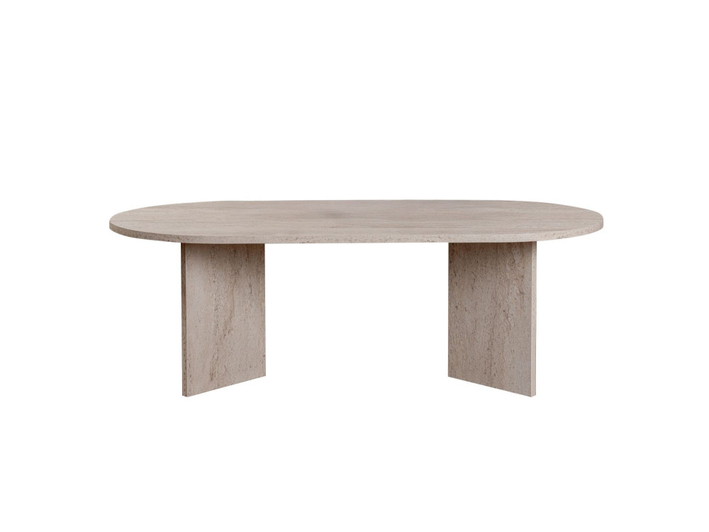 Mesa de centro de madeira "Sand" - 60 x 119 x 40 cm - Travertino