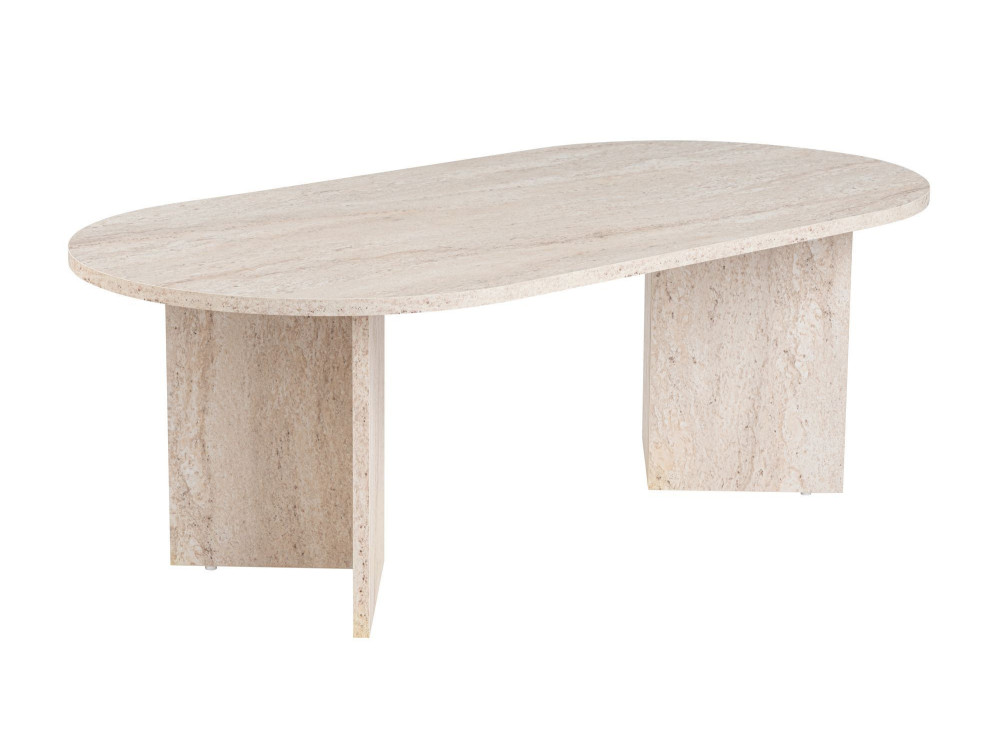 Mesa de centro de madeira "Sand" - 60 x 119 x 40 cm - Travertino