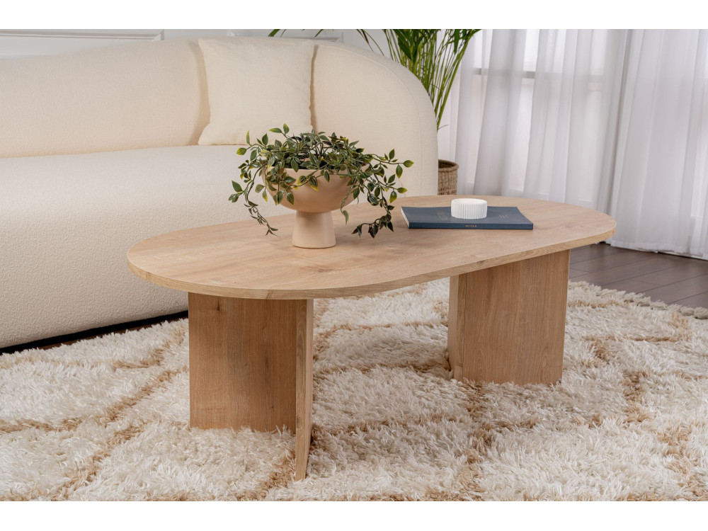 Mesa de centro de madeira "Sand" - 60 x 119 x 40 cm - Carvalho Safira
