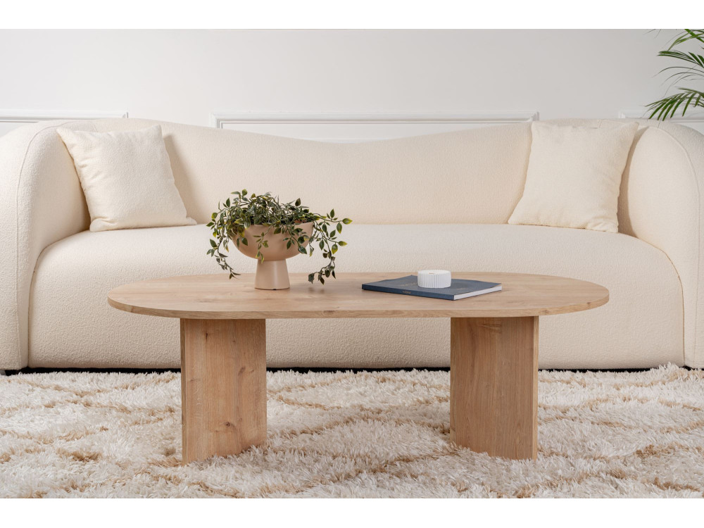Mesa de centro de madeira "Sand" - 60 x 119 x 40 cm - Carvalho Safira