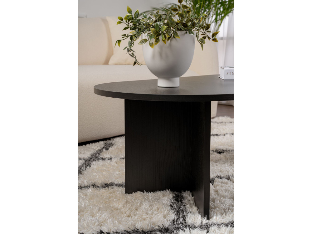 Mesa de centro de madeira "Sand" - 60 x 119 x 40 cm - Madeira preta