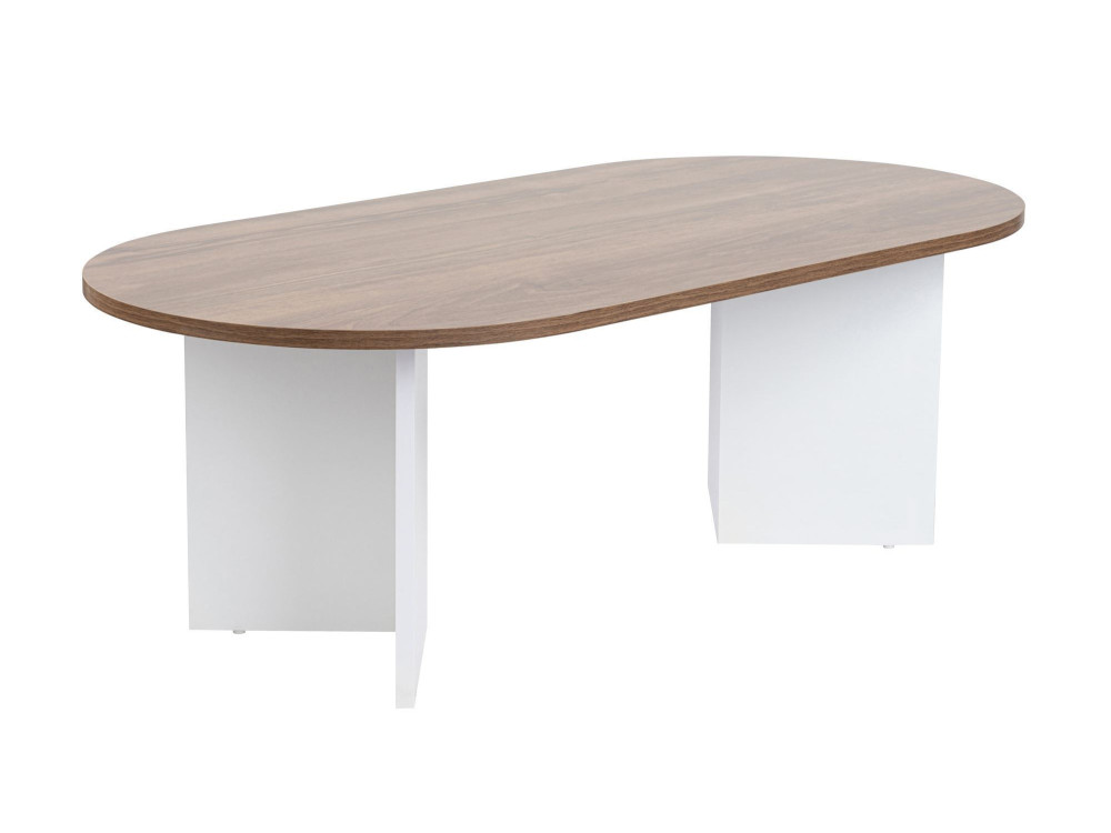 Mesa de centro de madeira "Sand" - 60 x 119 x 40 cm - Nogueira branca