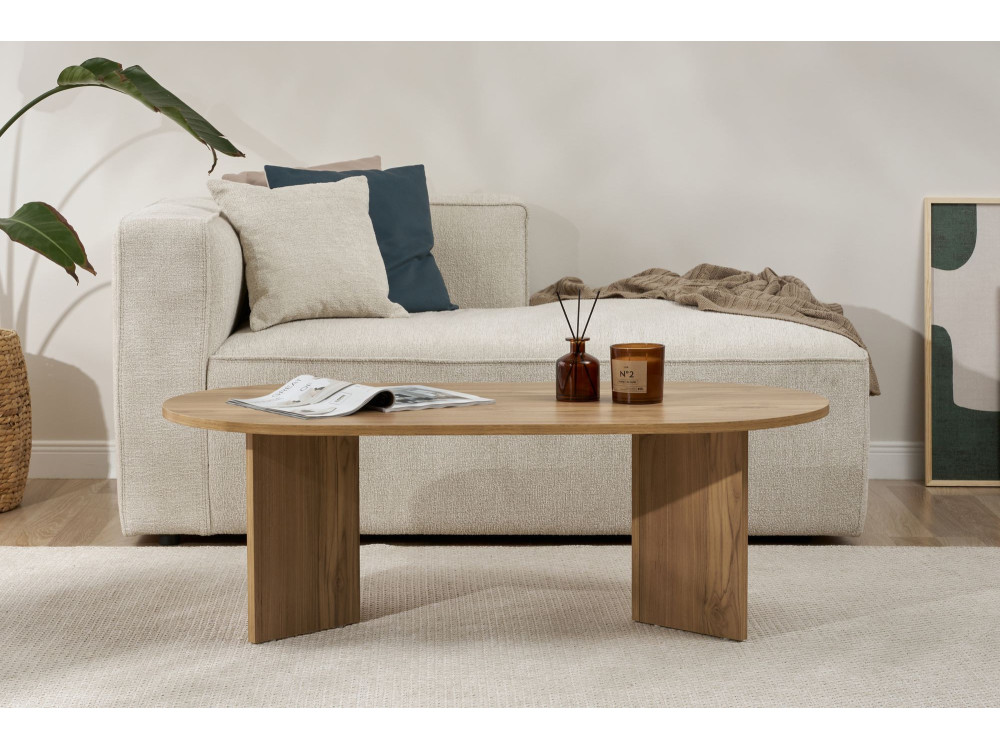 Mesa de centro de madeira "Sand" - 60 x 119 x 40 cm - Carvalho