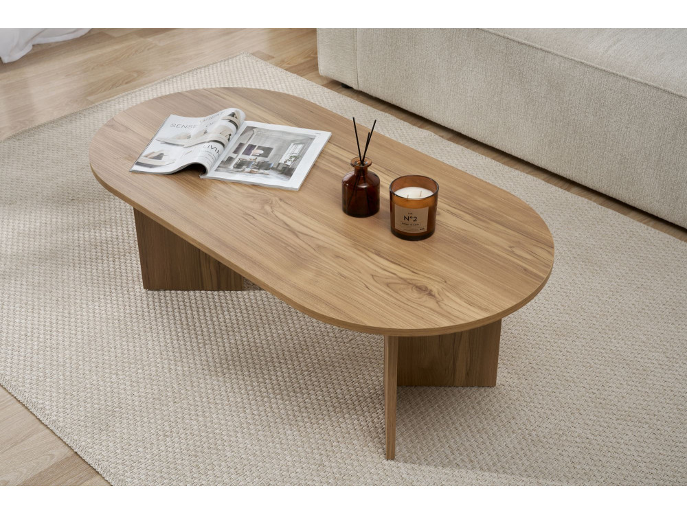Mesa de centro de madeira "Sand" - 60 x 119 x 40 cm - Carvalho