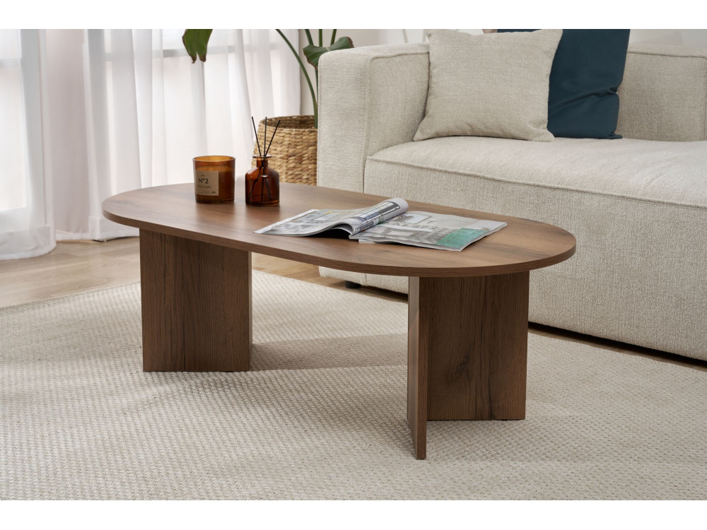 Mesa de centro de madeira "Sand" - 60 x 119 x 40 cm - Nogueira