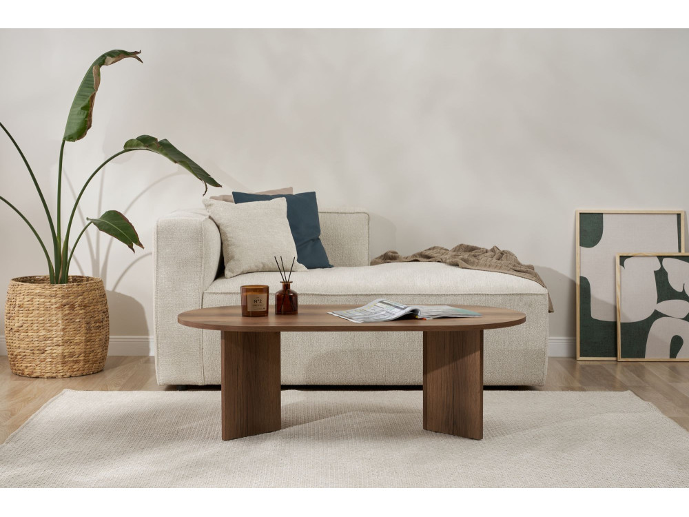 Mesa de centro de madeira "Sand" - 60 x 119 x 40 cm - Nogueira