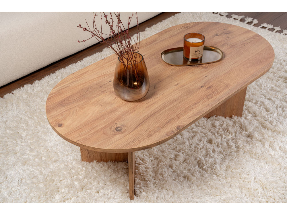 Mesa de centro de madeira "Sand" - 60 x 119 x 40 cm - Pinheiro Atlântico