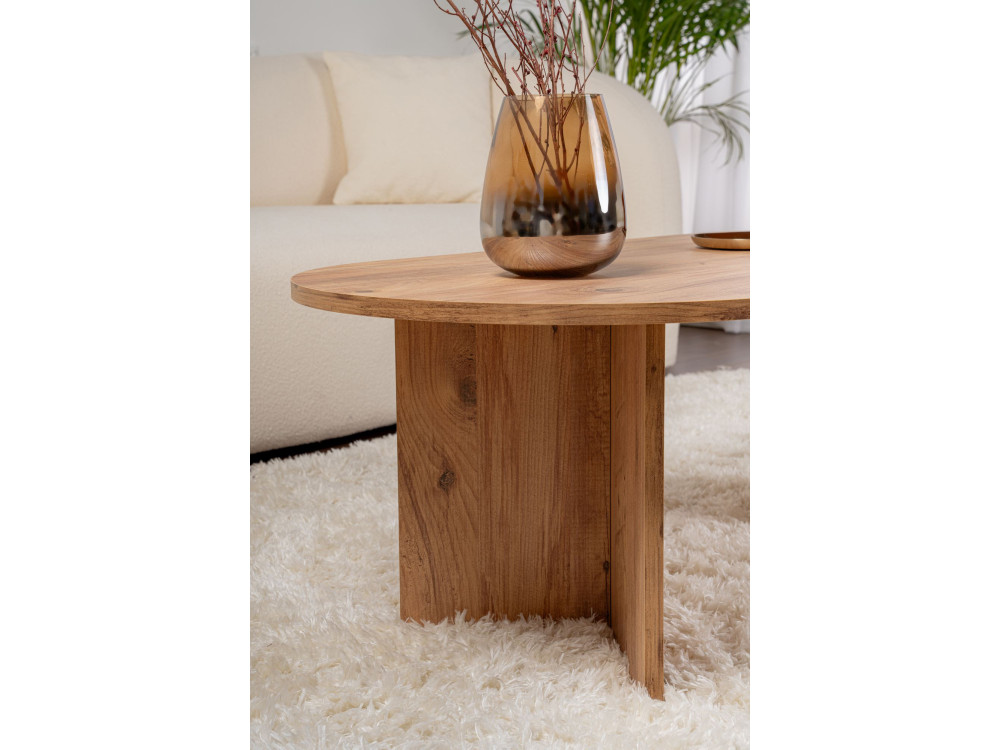 Mesa de centro de madeira "Sand" - 60 x 119 x 40 cm - Pinheiro Atlântico