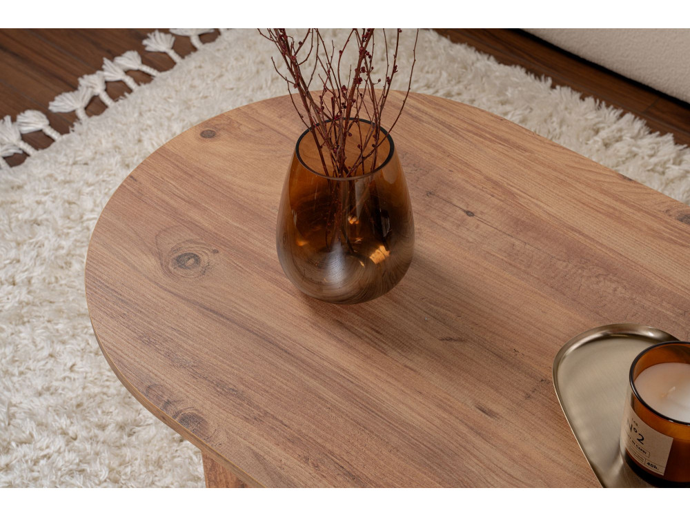 Mesa de centro de madeira "Sand" - 60 x 119 x 40 cm - Pinheiro Atlântico