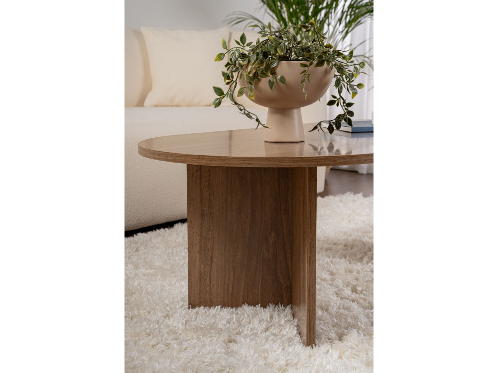Mesa de centro de madeira "Sand" - 60 x 119 x 40 cm - Nogueira