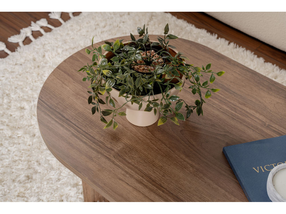 Mesa de centro de madeira "Sand" - 60 x 119 x 40 cm - Nogueira