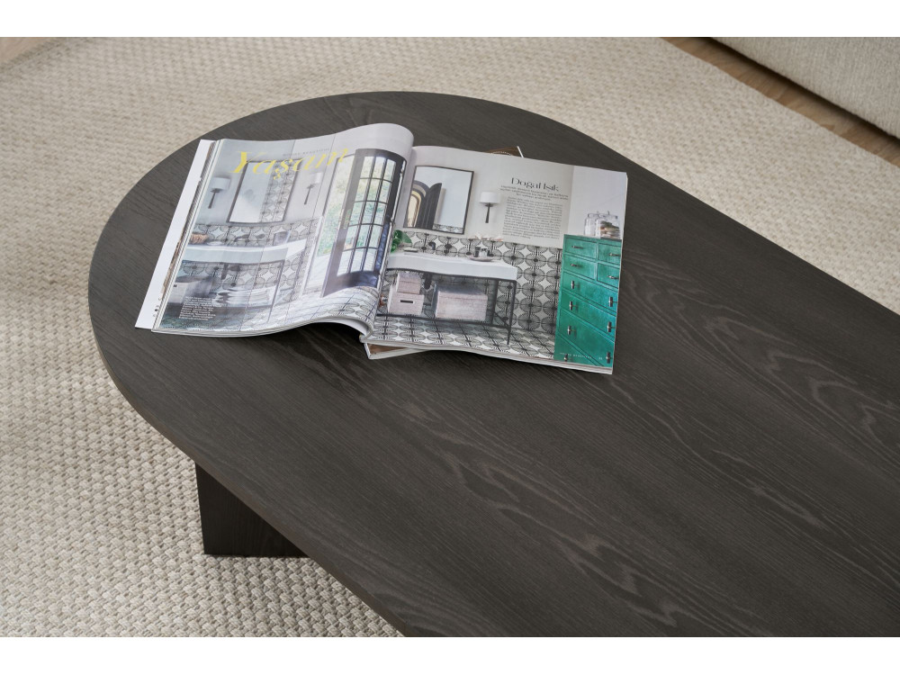 Mesa de centro de madeira "Sand" - 60 x 119 x 40 cm - Luz Negra