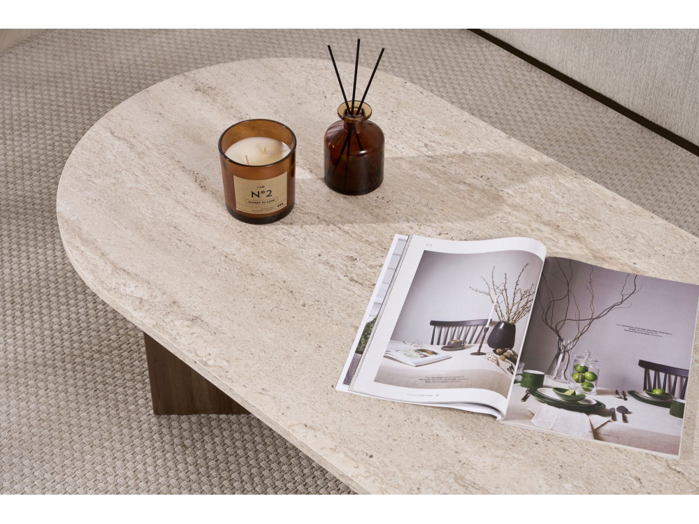 Mesa de centro em madeira "Sable" 119 x 60 x 40 cm - Travertino