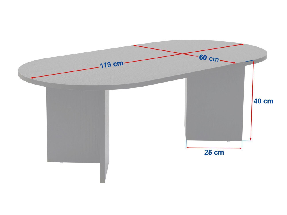 Mesa de centro em madeira "Sable" 119 x 60 x 40 cm - Travertino