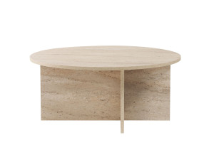 Mesa de centro de madeira "Sun" - 90 x 90 x 40 cm - Travertino