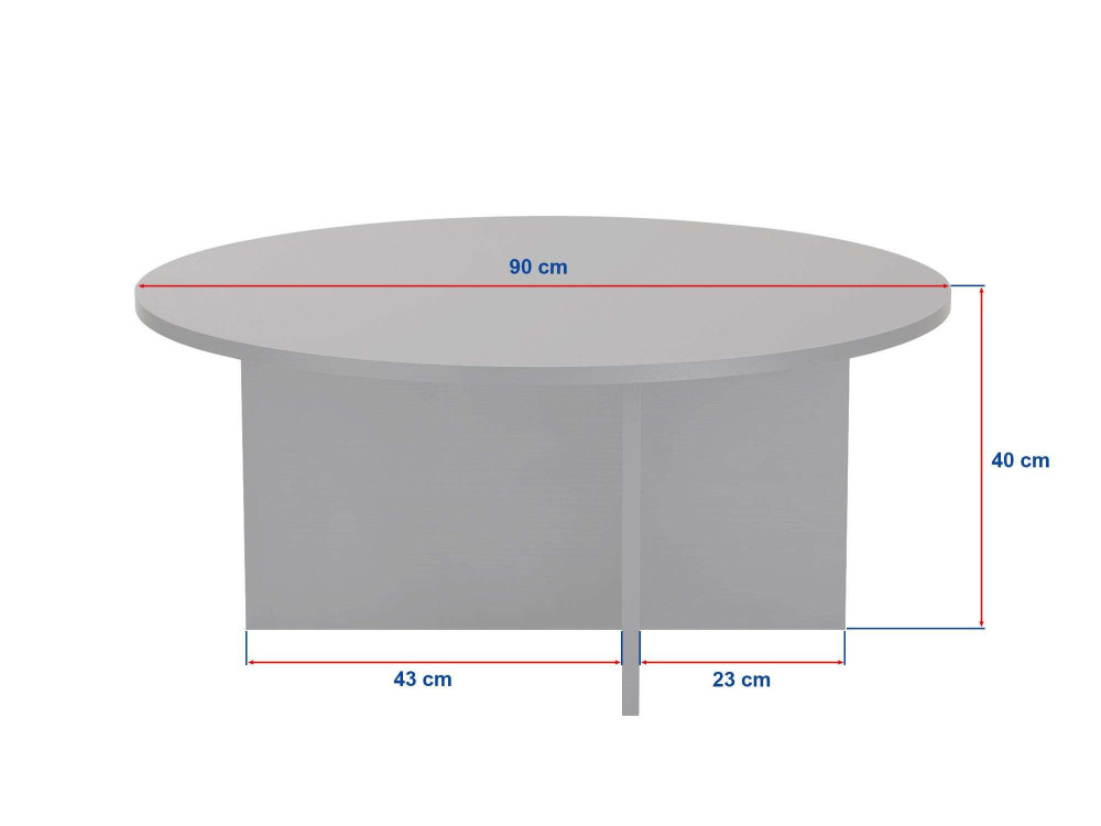 Mesa de centro "Sun" em madeira - 90 x 90 x 40 cm - Madeira preta