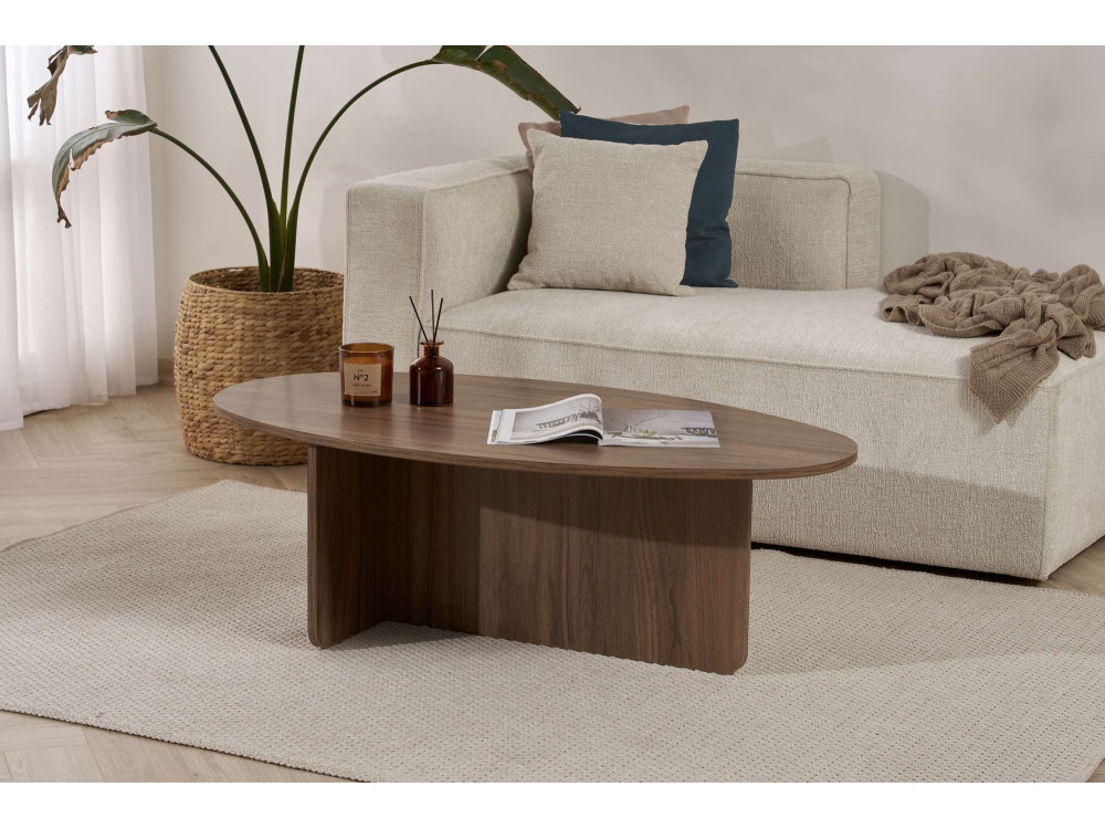 Mesa de centro em madeira "Orba" - 120 x 65 x 40 cm - Nogueira
