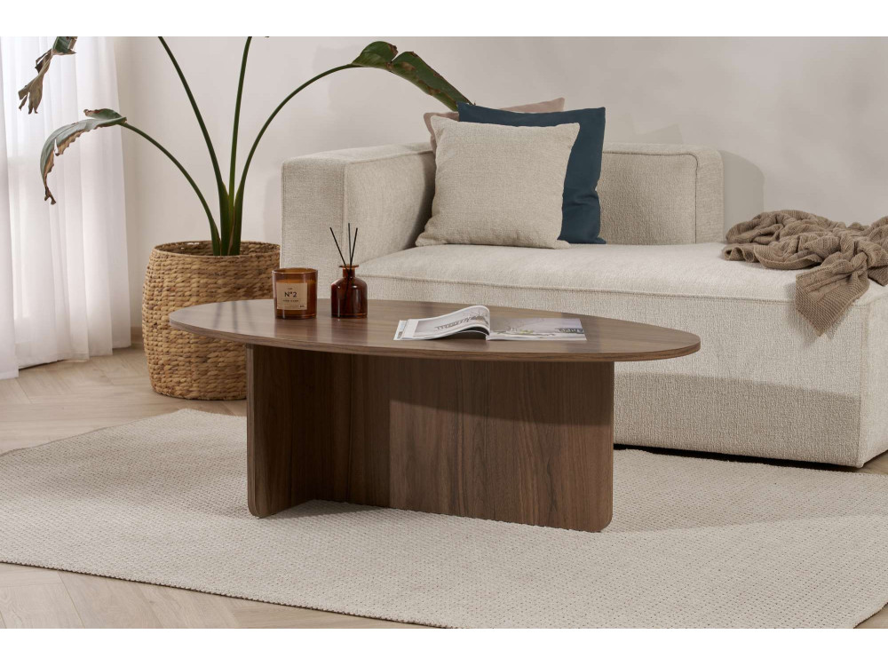 Mesa de centro em madeira "Orba" - 120 x 65 x 40 cm - Nogueira