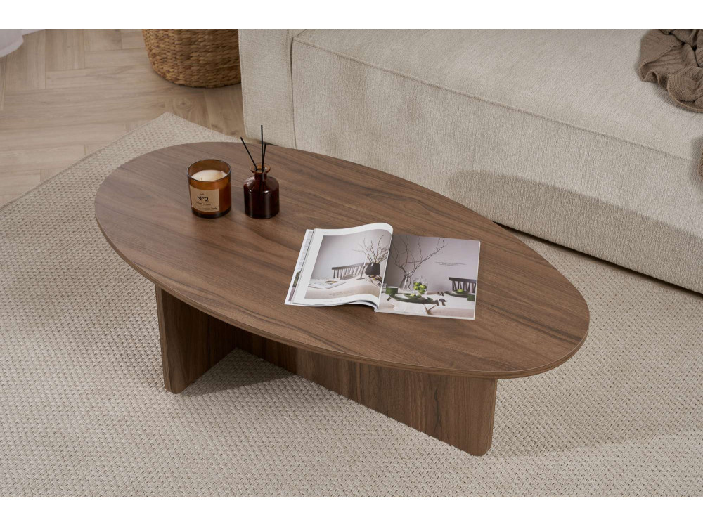 Mesa de centro em madeira "Orba" - 120 x 65 x 40 cm - Nogueira