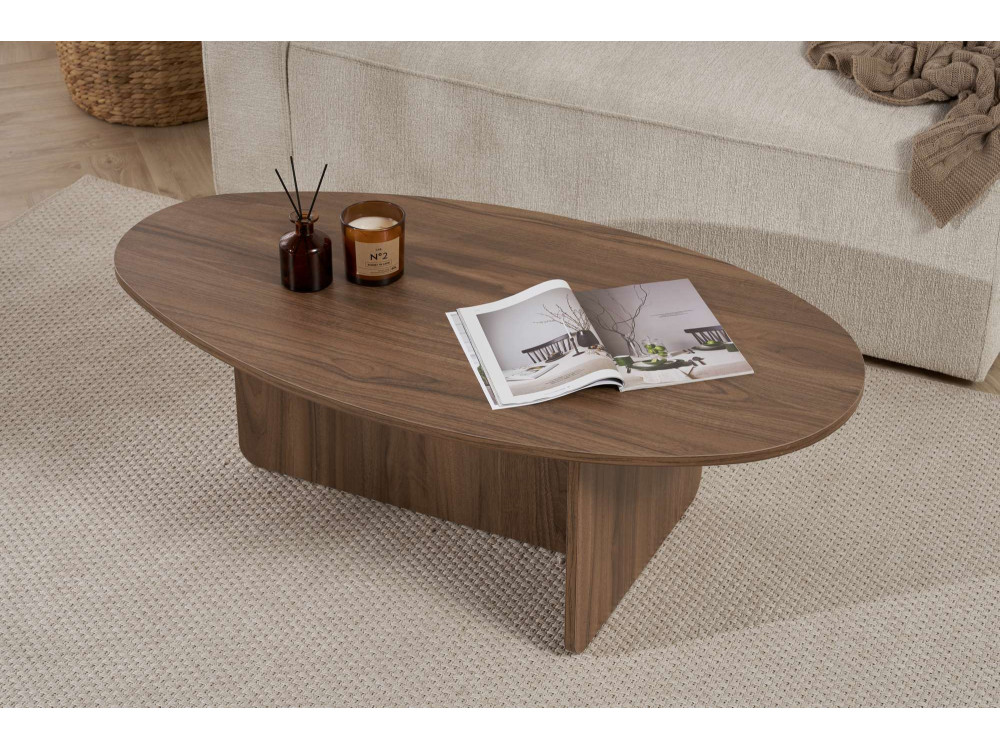 Mesa de centro em madeira "Orba" - 120 x 65 x 40 cm - Nogueira