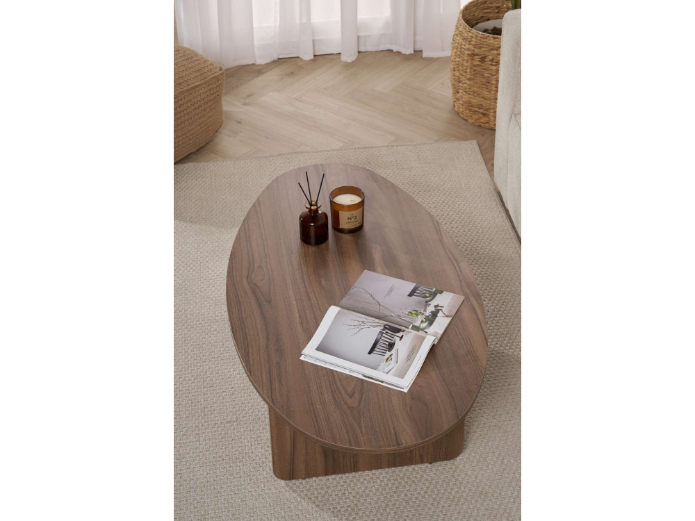 Mesa de centro em madeira "Orba" - 120 x 65 x 40 cm - Nogueira