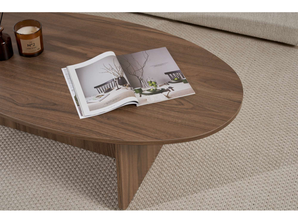 Mesa de centro em madeira "Orba" - 120 x 65 x 40 cm - Nogueira