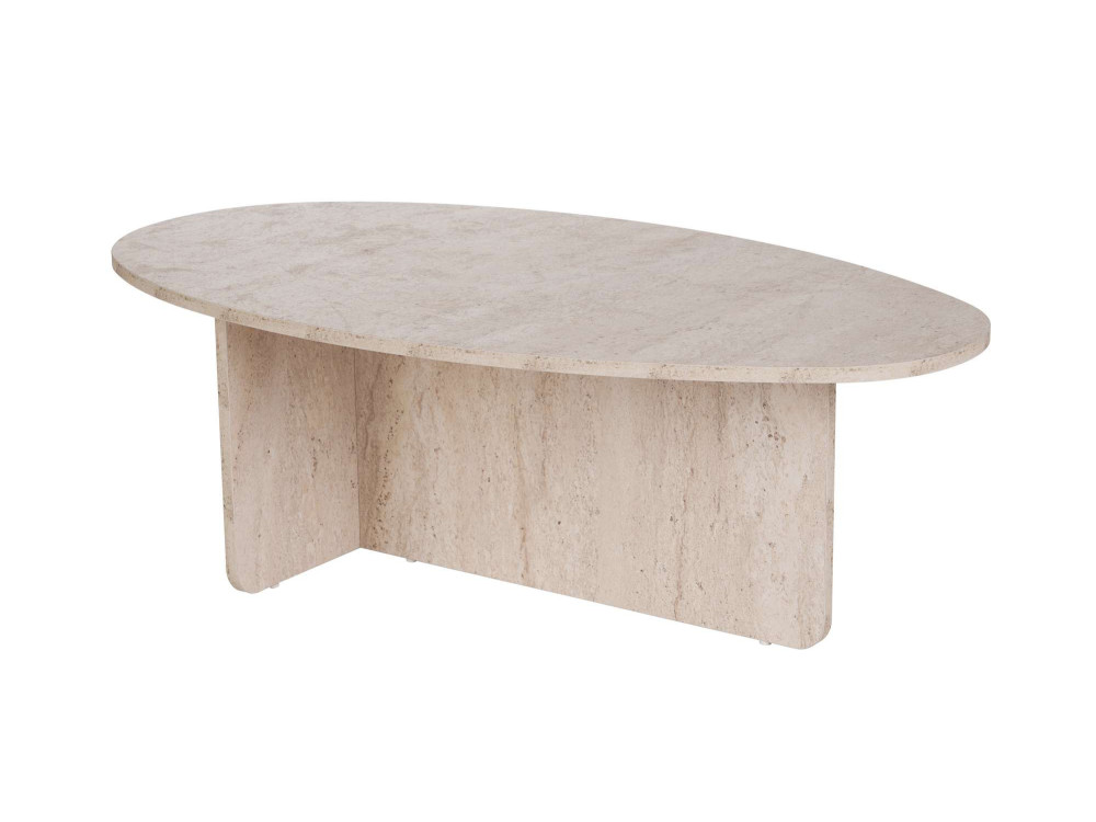 Mesa de centro em madeira "Orba" - 120 x 65 x 40 cm - Travertino
